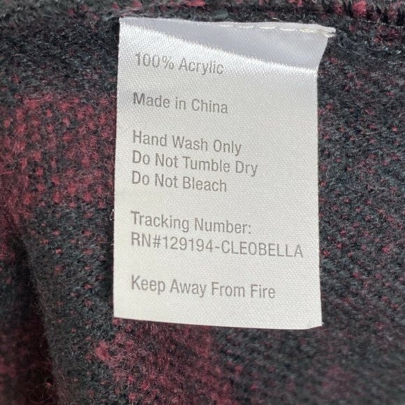 Cleobella Sevigny Leaf Shawl in Bordeaux & Black - Picture 7 of 10